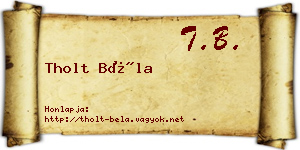 Tholt Béla névjegykártya