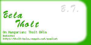 bela tholt business card